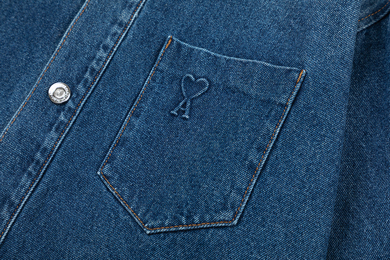 Ami 3D Embossed Heart Denim Jacket 835