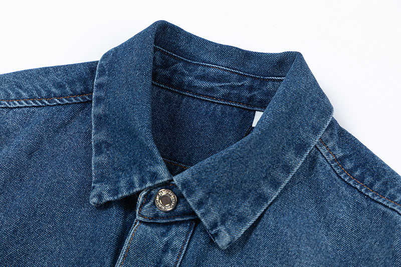 Ami Metal Heart Embellished Denim Jacket 834