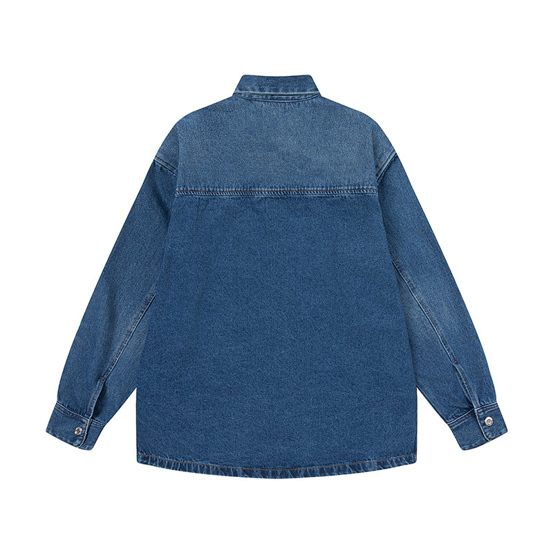Ami Metal Heart Embellished Denim Jacket 834